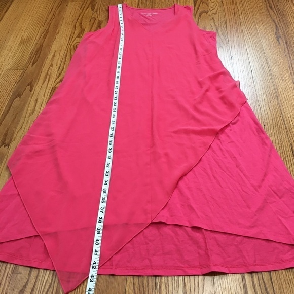 Soft Surroundings Amalfi Lipstick Pink Sleeveless V-neck Pullover Midi Dress - Picture 13 of 16